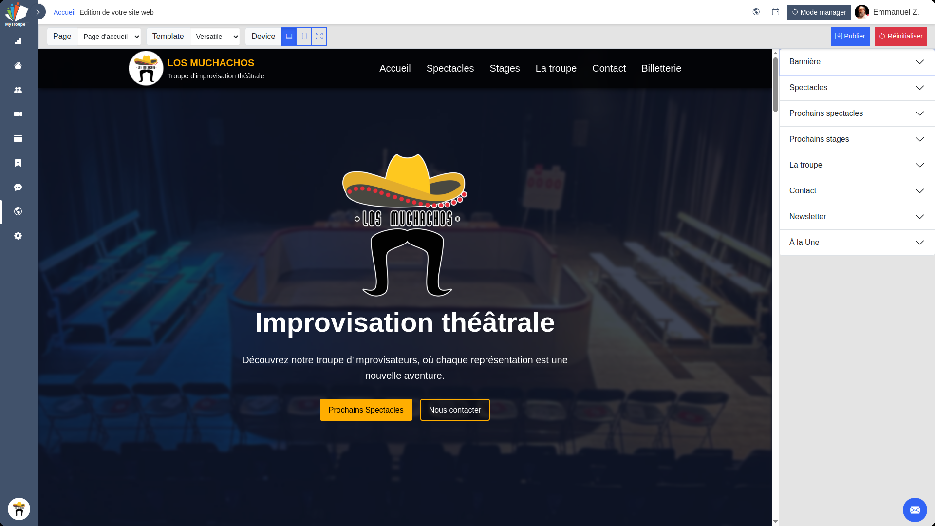 Template site web troupe - MyTroupe