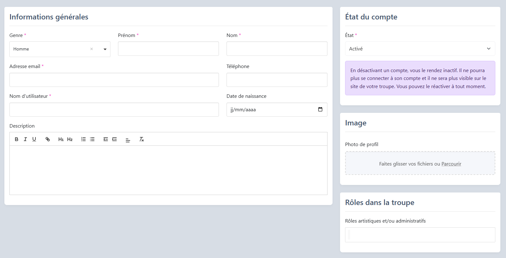 Actions membres