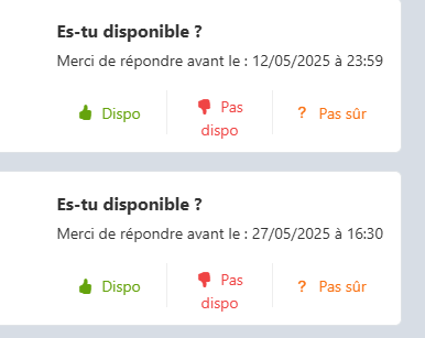 Encart disponibilité