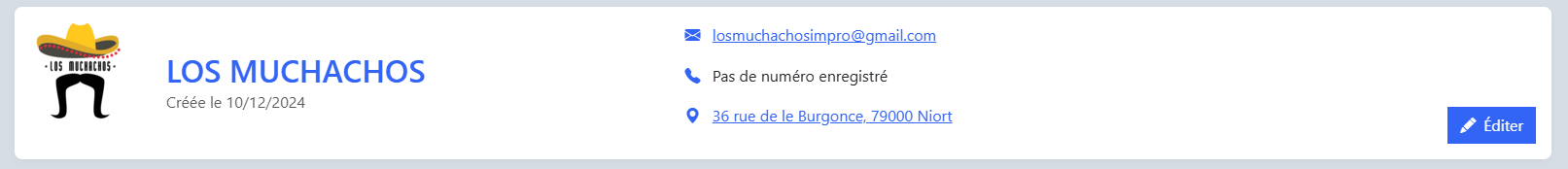 Informations générales de la troupe