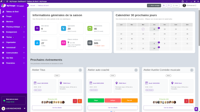 Tableau de bord refondu